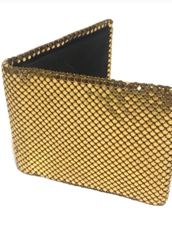 Whiting & Davis Handbags - Whiting & Davis Vtg Gold Mesh Mates Wallet DISCO Chainmail Studio 54